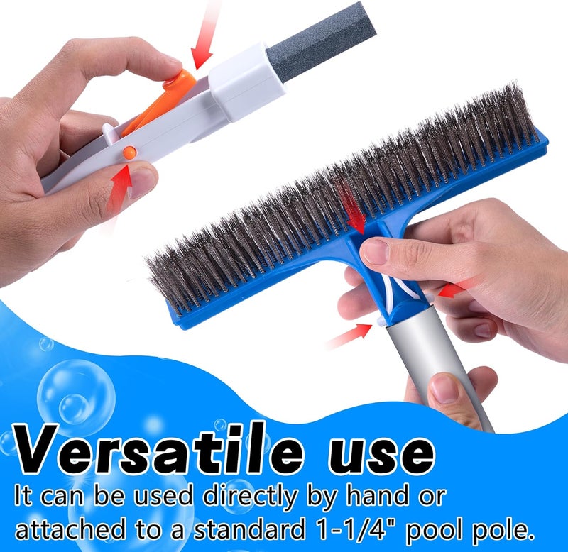 Adnee 3 Pcs Pumice Stone and Pool Brush Kit-Pumice Stones with Handle and 10" Stainless Steel Pool Brush-Pumice Stone Set to Remove Rust Spots Calcium Deposits - Image 4